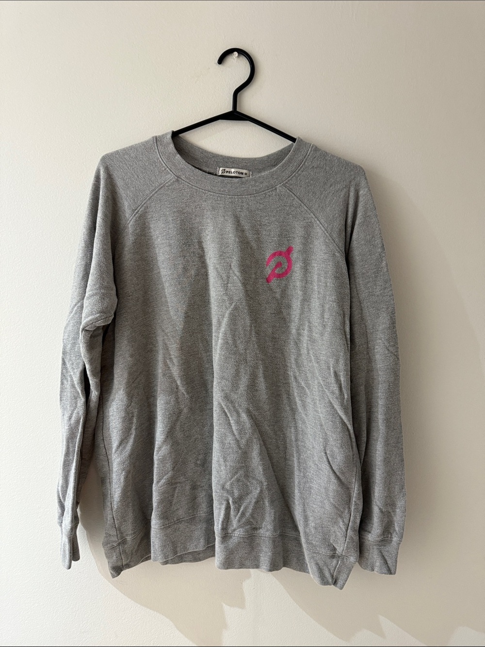 Peloton Gray Pullover with Pink Logo